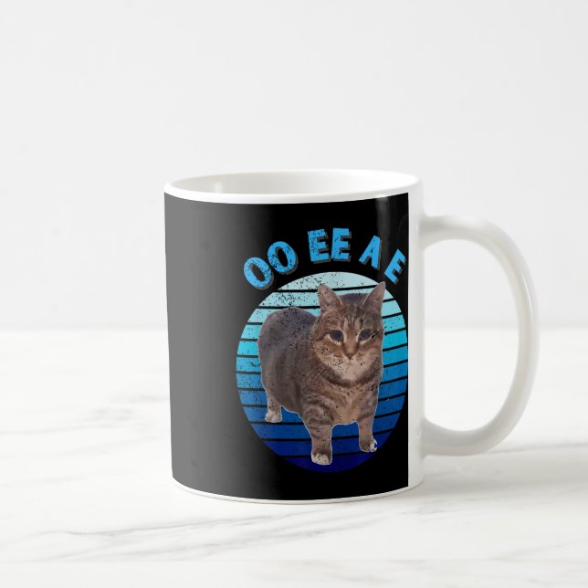 Funny Distress Oiia Cat Spinning Cat Oi Oi Uiaa Kaffemugg (Höger)