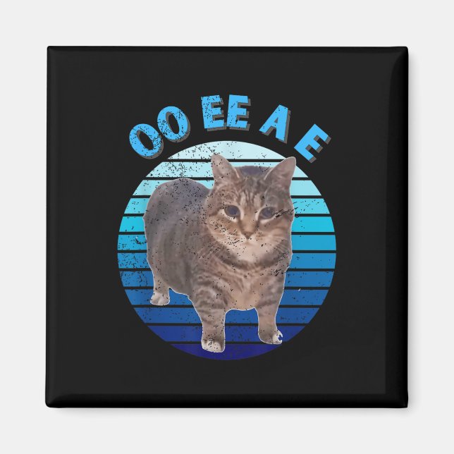 Funny Distress Oiia Cat Spinning Cat Oi Oi Uiaa Magnet (Framsidan)