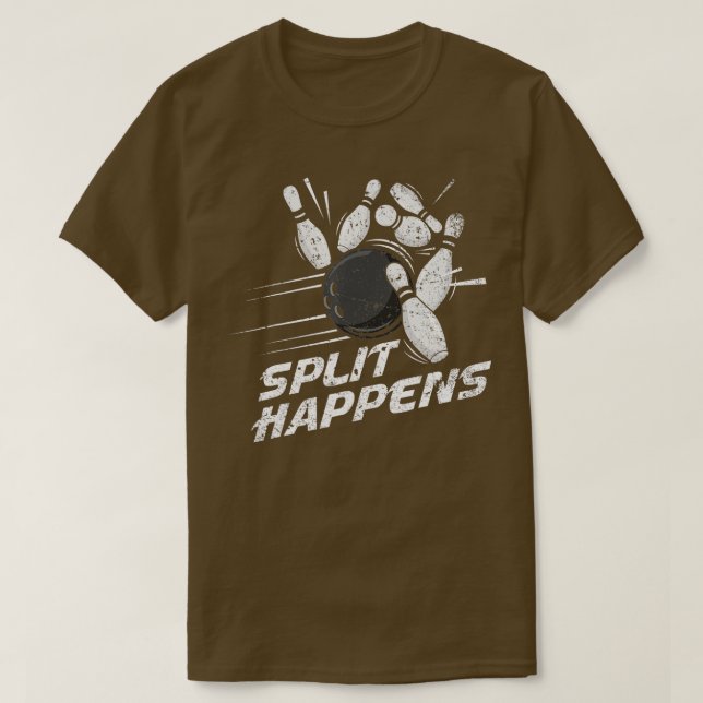 Funny Distressed Split Happens  Bowling Team Gift  T Shirt (Design framsida)