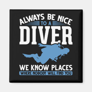 Funny Diver-Dyka Magnet