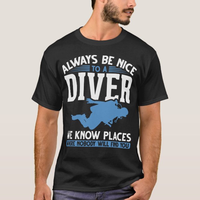 Funny Diver-Dyka T Shirt (Framsida)