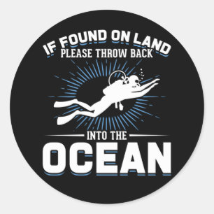 Funny Diver Joke Dyka Runt Klistermärke