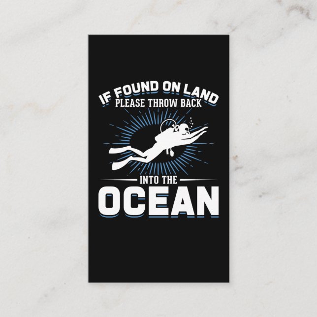 Funny Diver Joke Dyka Visitkort (Framsida)