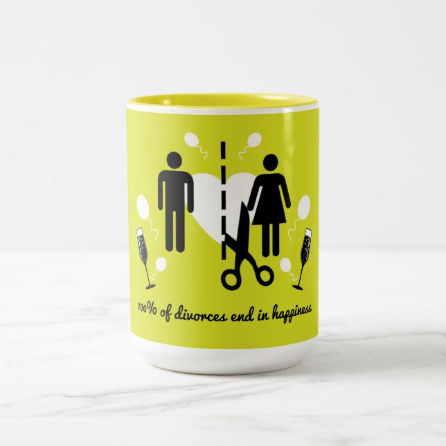 Funny Divorce Survivor Sympathy Två-Tonad Mugg (Center)