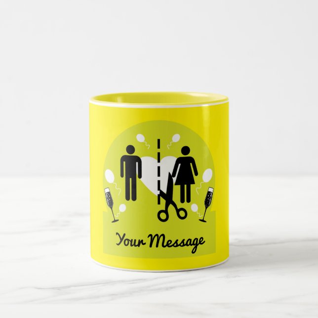 Funny Divorce Survivor Sympathy Två-Tonad Mugg (Center)