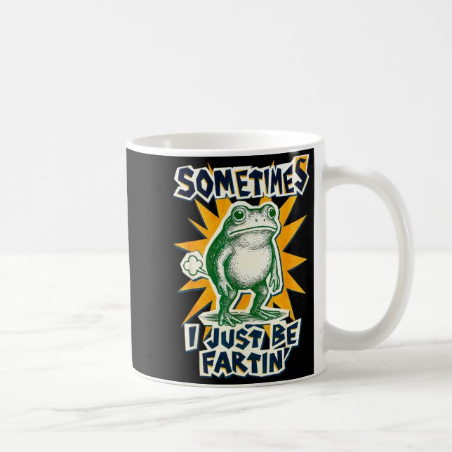 Funny DIY Fartin Sometimes Collage I Just Frog Pos Kaffemugg (Höger)