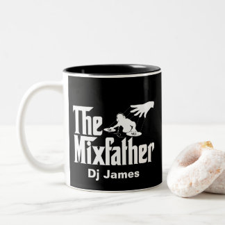 Funny DJ Mixfather Disk Jockey Remix Två-Tonad Mugg