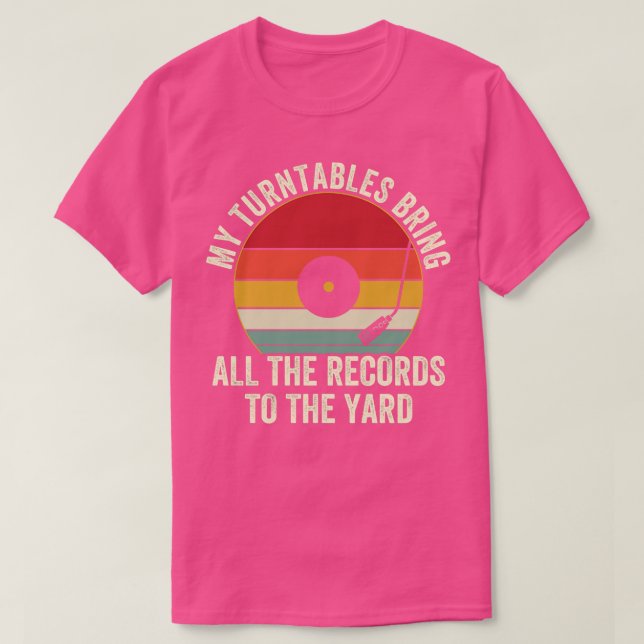 Funny DJ Turntable Design Disk Jockey T Shirt (Design framsida)