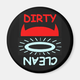 Funny Djävulen Angel Dirty Clean Round Dishwasher Magnet