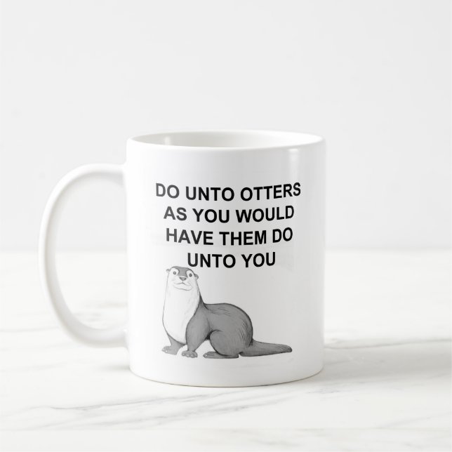 Funny djur älskare kärlek otters kaffemugg (Vänster)
