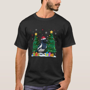 Funny Djur älskare Magpie Santa Hat Ugly Christma T Shirt