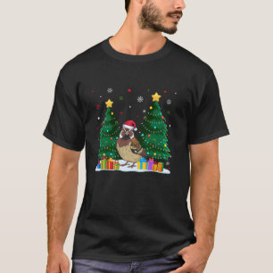 Funny Djur älskare Sparrow Santa Hat Ugly Christm T Shirt