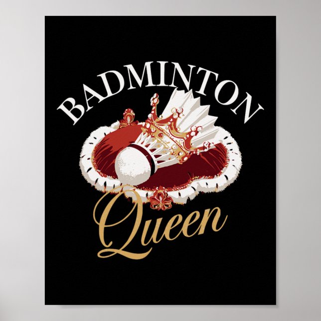 Funny Dminton Player Kärlek Shuttle Design 10 Poster (Framsidan)