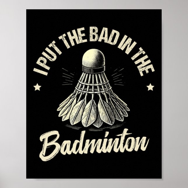 Funny Dminton Player Kärlek Shuttle Design 1 Poster (Framsidan)