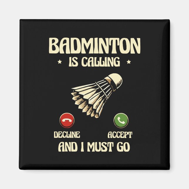Funny Dminton Player Kärlek Shuttle Design 28 Magnet (Framsidan)