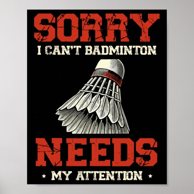Funny Dminton Player Kärlek Shuttle Design 3 Poster (Framsidan)