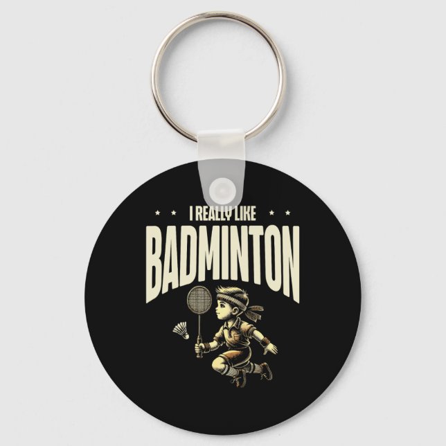 Funny Dminton Player Kärlek Shuttle Design 4 Nyckelring (Framsida)