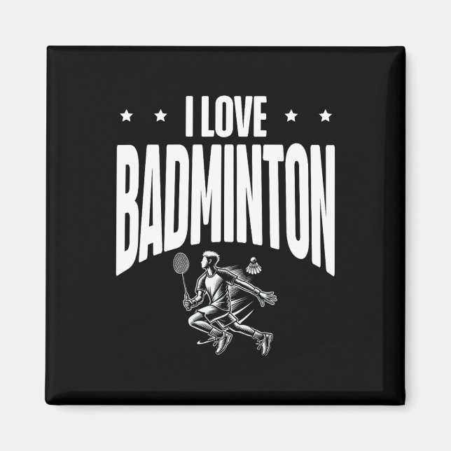 Funny Dminton Player Kärlek Shuttle Design 7 Magnet (Framsidan)