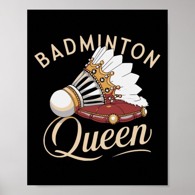 Funny Dminton Player Kärlek Shuttle Design 8 Poster (Framsidan)