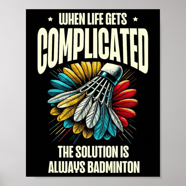 Funny Dminton Player Kärlek Shuttle Design Poster (Framsidan)