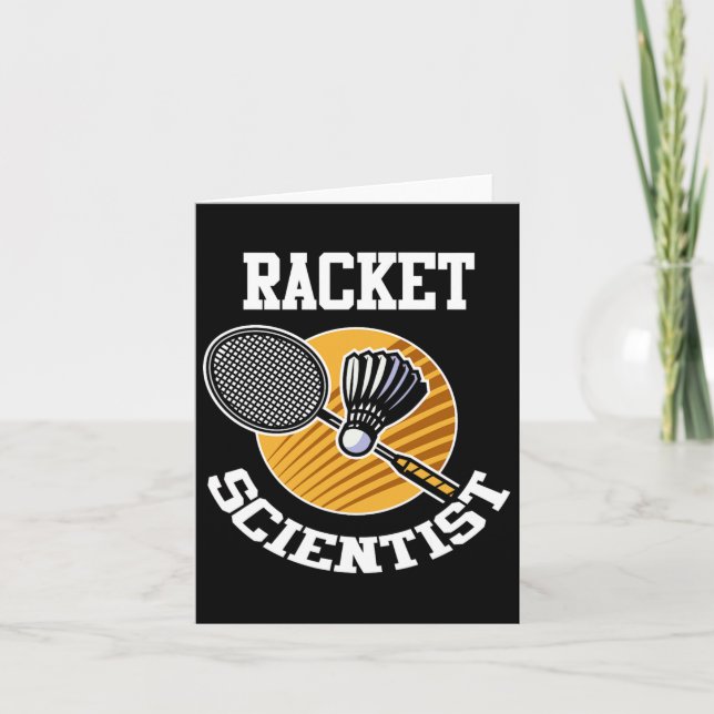 Funny Dminton Player Shirt Racket Scientist Dminto Kort (Framsida)
