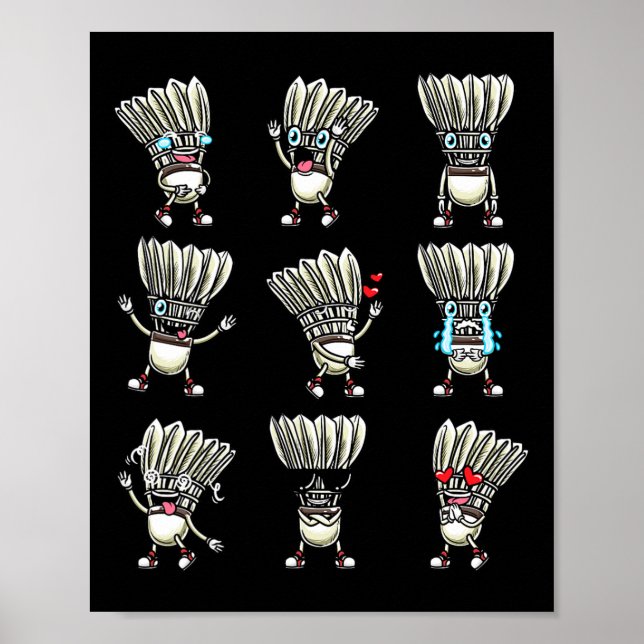 Funny Dminton Shuttle Player Design Manar Women 8 Poster (Framsidan)