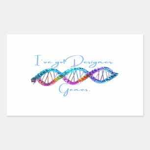 Funny DNA Helix Rektangulärt Klistermärke