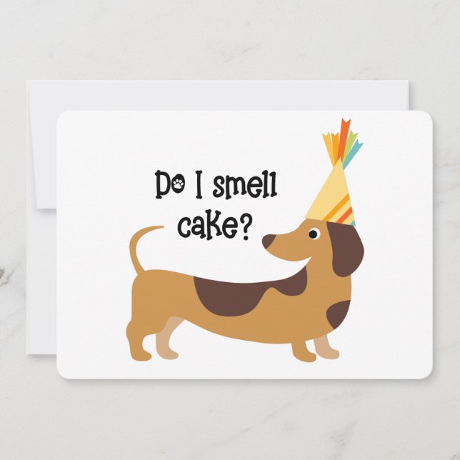 Funny Do I Smell Cake Birthday Hund Kort (Framsida)