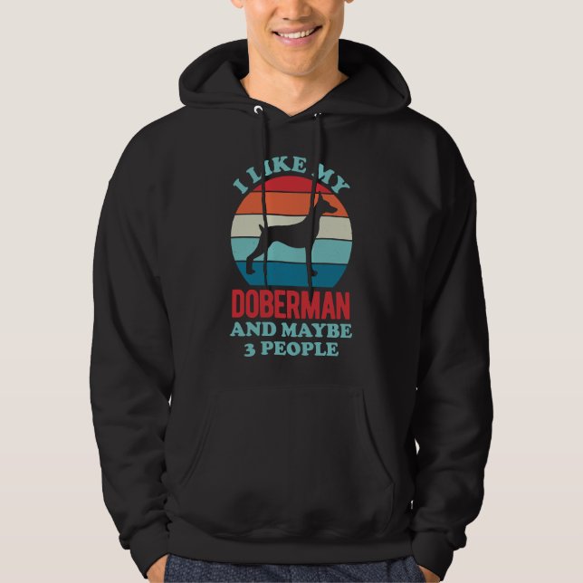 Funny Doberman 207 Hoodie (Framsida)
