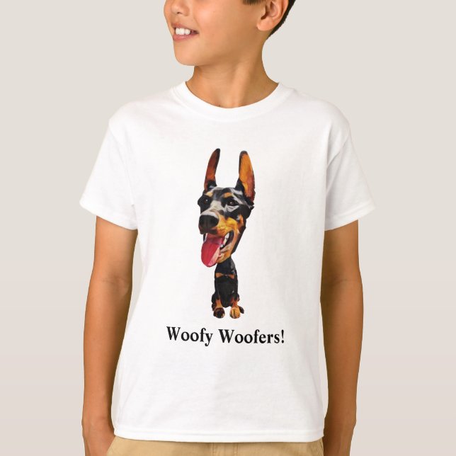 Funny Doberman Boys T-Shirt (Framsida)