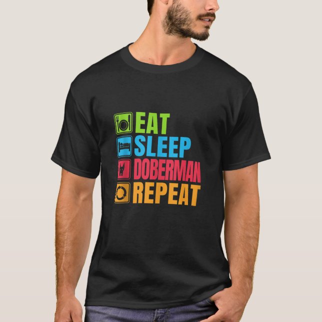 Funny Doberman Gift Eat Ssov Doberman Repeat Tank T Shirt (Framsida)