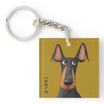 Funny Doberman Hund Black Tan Mustard Gult
