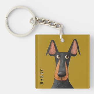 Funny Doberman Hund Black Tan Mustard Gult