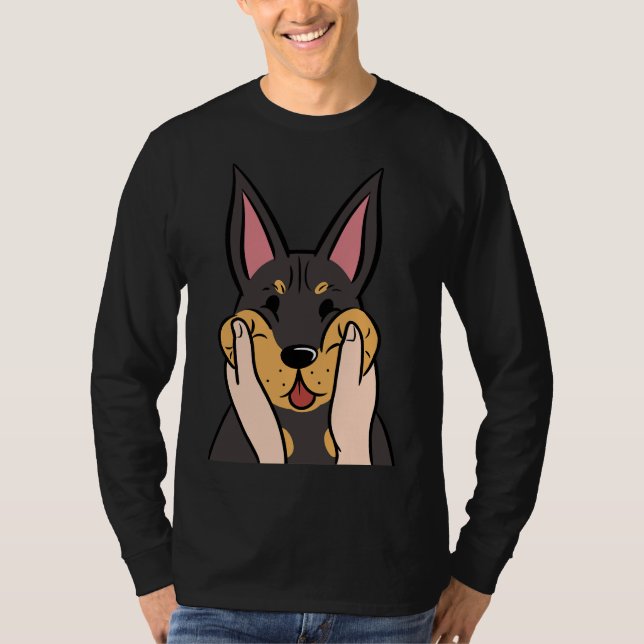 Funny Doberman Knubbig Cheeks T Shirt (Framsida)