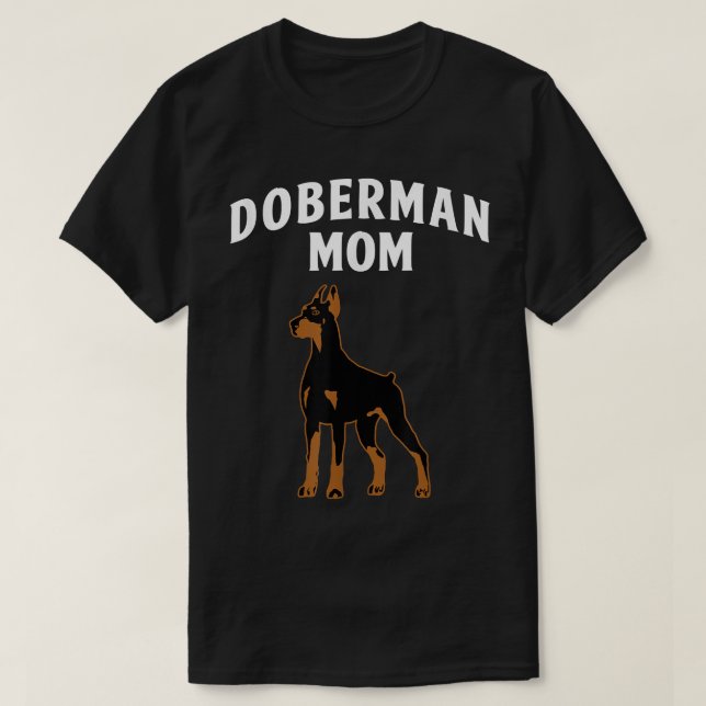 Funny Doberman Mamma Art for Women Girl Hund älska T Shirt (Design framsida)
