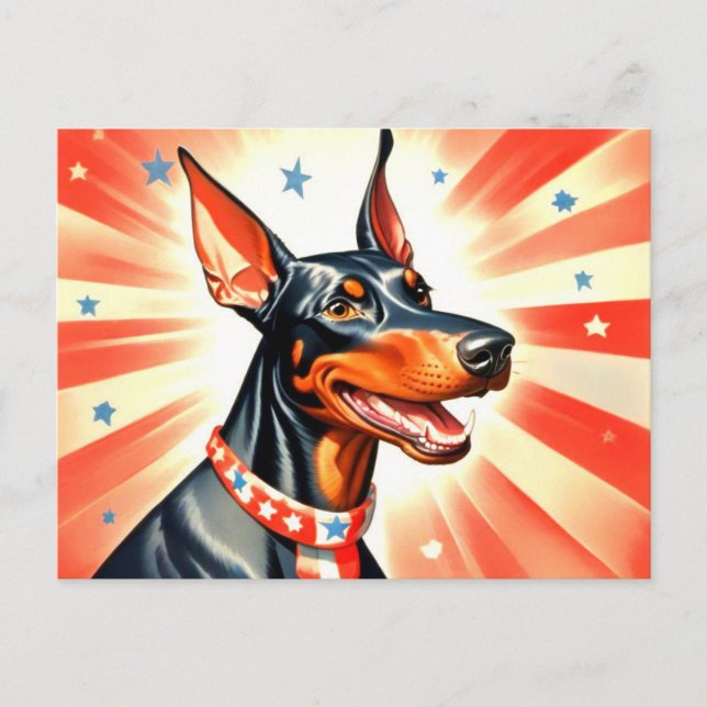 Funny Doberman Pinscher Vykort (Framsida)
