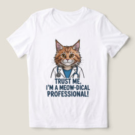 Funny Doctor Cat Medical Humor Illustration T Shirt