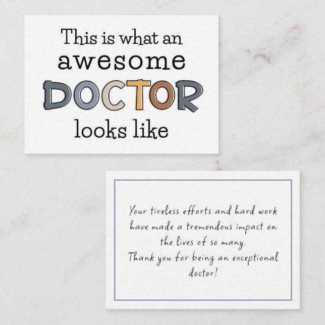 Funny Doctor Gifts | FANTASTISK DOKTOR Anteckningskort (Fram/baksida)