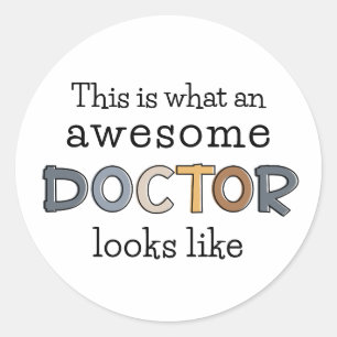 Funny Doctor Gifts   FANTASTISK DOKTOR Runt Klistermärke