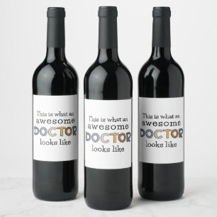 Funny Doctor Gifts FANTASTISK DOKTOR Vinflaska Etikett