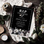 Funny Död till min Unga 30års födelsedag Party Inbjudningar<br><div class="desc">Redo att bjuda på en middag på 20-talet? Kräv 30 med exklusiven "RIP 20:s" födelsedagsfest inbjudan. Med en tidslassig svart bakgrund,  unika blommigtar för svartvit gotisk vattenfärg och en fullmatad textmall för anpassade lägger inbjudan till den elegans som din milstolpe förtjänar. Gör övergången till trettiotalet oförglömlig.</div>
