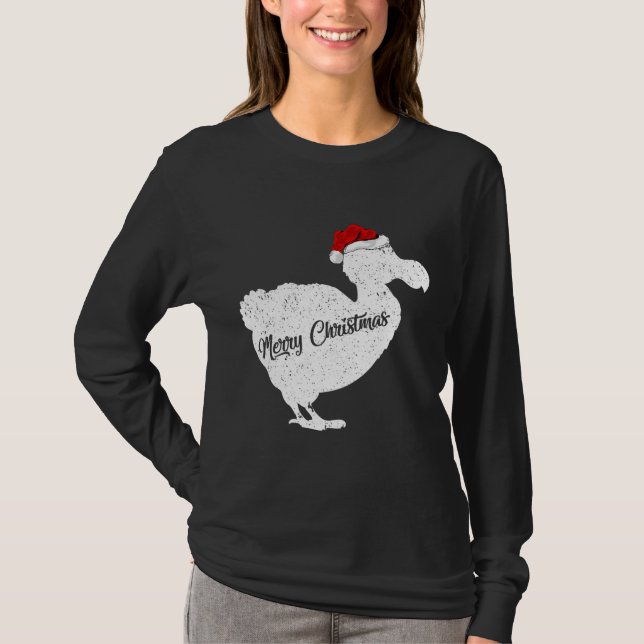 Funny Dodo Bird Älskare Julafton Santa Hat Dodo T Shirt (Framsida)