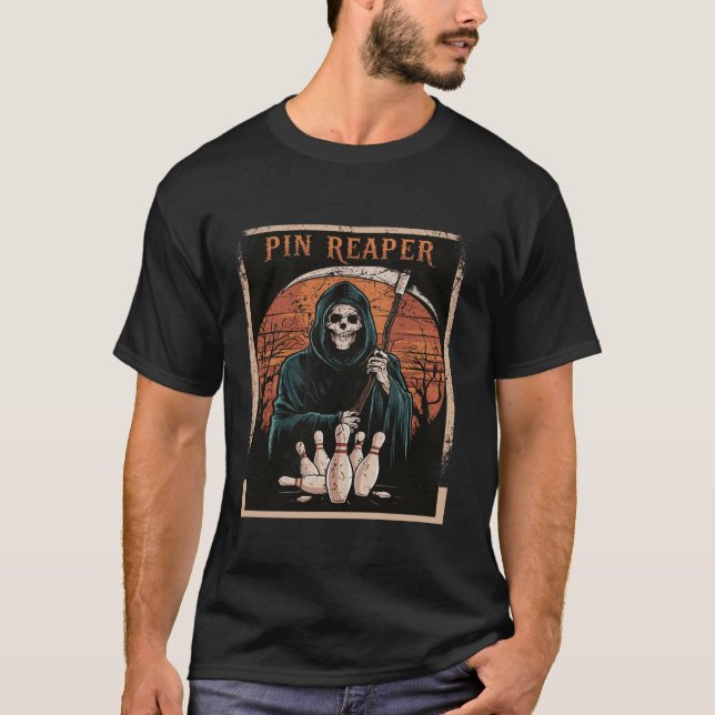 Funny DödsBowling Grim Reaper Bowlareare Gifts Man T Shirt (Framsida)