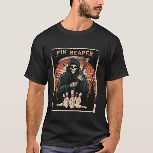 Funny DödsBowling Grim Reaper Bowlareare Gifts Man T Shirt (Framsida)