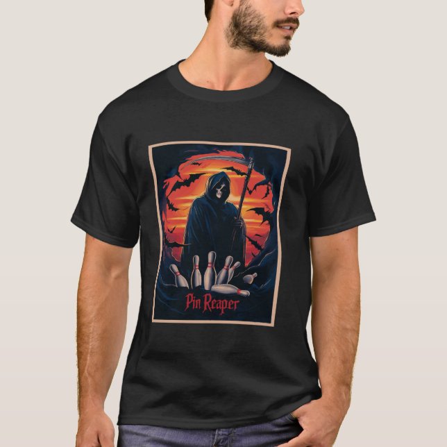 Funny DödsBowling Grim Reaper Bowlareare Gifts Man T Shirt (Framsida)