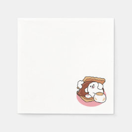 Funny Dog and S’more Design – Kawaii Pet Lover Pun Pappersservett