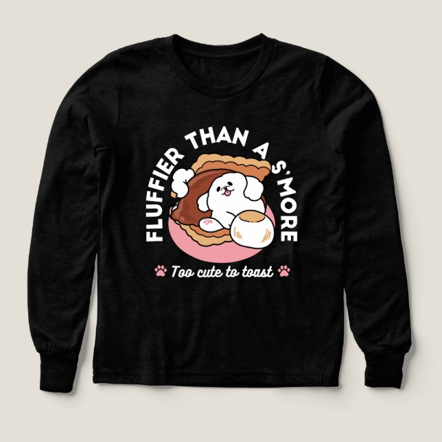 Funny Dog and S’more Design – Kawaii Pet Lover Pun T Shirt (Design framsida)