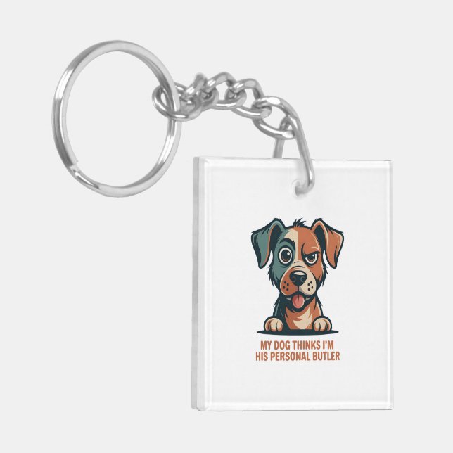 Funny Dog Butler Quote Illustration (Vänstra Framsidan)