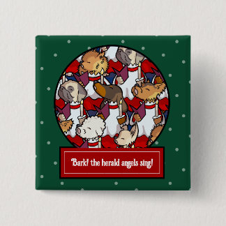 Funny Dog Choir Christmas Carol Pug Pun Cartoon Knapp