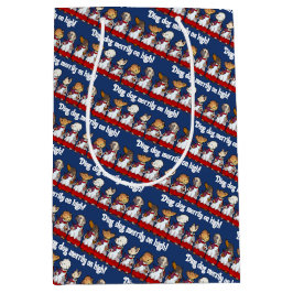 Funny Dog Choir Ding Dog Xmas Carol Pun Cartoon